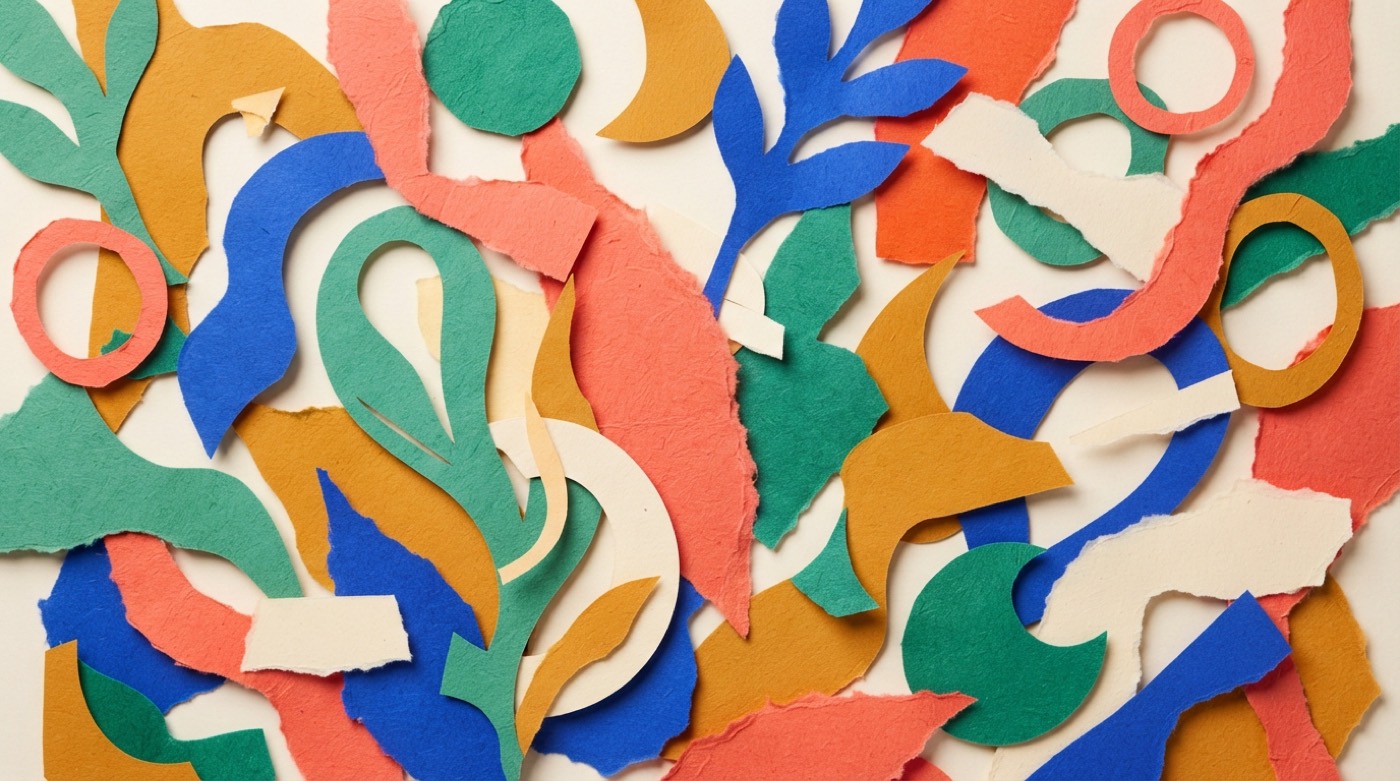 Riso Duo — cut-paper imagery, graded none