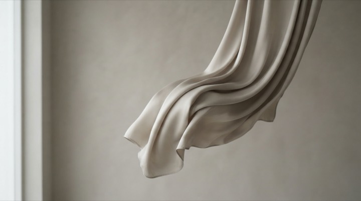 Atelier — silk imagery, graded warm